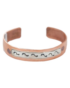 Certified Authentic .925 Sterling Silver Handmade Navajo Native American Pure Copper Bracelet 24497-12 Certified Authentic .925 Sterling Silver Handmade Navajo Native American Pure Copper Bracelet 24497-12