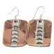 Certified Authentic Handmade .925 Sterling Silver Navajo Native American Pure Copper Dangle Earrings 18249-5