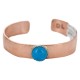 Certified Authentic Handmade Navajo Natural Turquoise Native American Pure Copper Bracelet 24494-4
