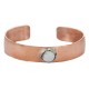Certified Authentic Handmade Navajo White Howlite Native American Pure Copper Bracelet 24494-2
