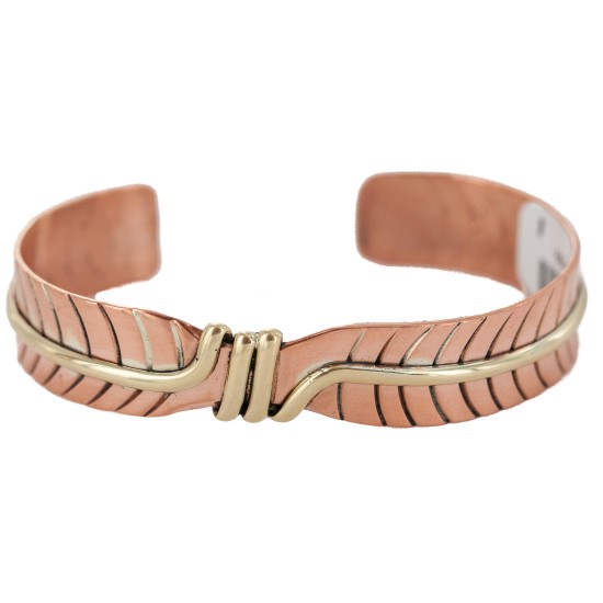 Certified Authentic Navajo Handmade Native American Pure Copper Brass Bracelet 24499-1 Certified Authentic Navajo Handmade Native American Pure Copper Brass Bracelet 24499-1