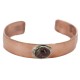 Certified Authentic Navajo Handmade Natural Jasper Native American Pure Copper Bracelet 24494-3
