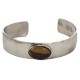 Certified Authentic Navajo Handmade Natural Tigers Eye Native American Nickel Bracelet 24494-11