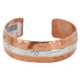 Hammered Bear Feather Certified Authentic .925 Sterling Silver Mountain Handmade Navajo Native American Pure Copper Bracelet 24497-6
