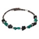 Navajo Certified Authentic Natural Turquoise Heishi Black Onyx Native American Adjustable Wrap Bracelet 13150