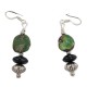.925 Sterling Silver Hooks Certified Authentic Navajo Natural Turquoise Red Jasper Black Onyx Native American Set 750208-2-18251-3