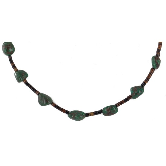 Certified Authentic Navajo .925 Sterling Silver Natural Turquoise Native American Necklace 750210