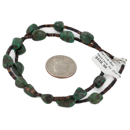 Certified Authentic Navajo .925 Sterling Silver Natural Turquoise Native American Necklace 750210