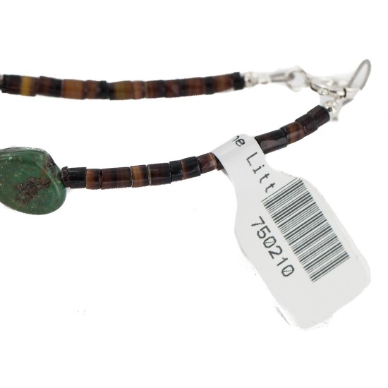 Certified Authentic Navajo .925 Sterling Silver Natural Turquoise Native American Necklace 750210
