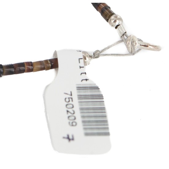 Carved Fetish Bear .925 Sterling Silver Certified Authentic Navajo Natural White Green and Red Jasper Hematite Native American Necklace 750209-7