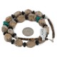 .925 Sterling Silver Certified Authentic Navajo Natural Turquoise Jasper Black Onyx Native American Necklace 750209-5