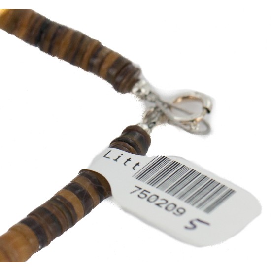 .925 Sterling Silver Certified Authentic Navajo Natural Turquoise Jasper Black Onyx Native American Necklace 750209-5
