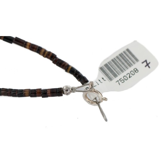 Certified Authentic .925 Sterling Silver Navajo Natural Turquoise Red Jasper Native American Necklace  750208-7