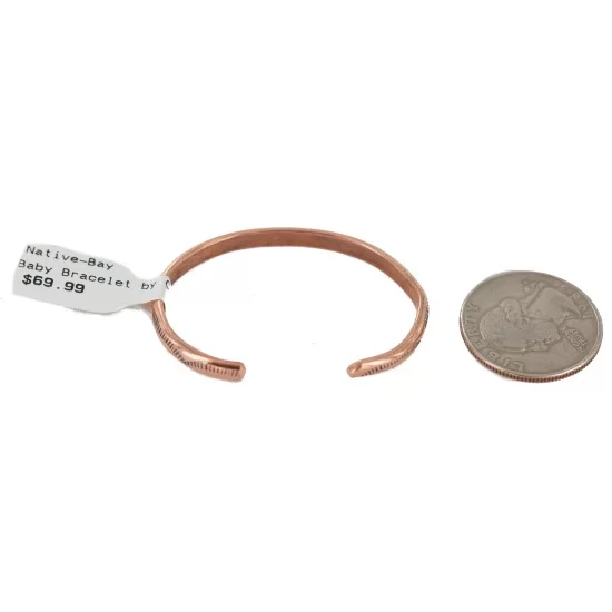 Handmade Navajo Pure Copper Native American Baby Bracelet 13146-7 Handmade Navajo Pure Copper Native American Baby Bracelet 13146-7