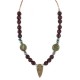 Arrow head .925 Sterling Silver Certified Authentic Navajo Natural Green and Red Jasper Native American Necklace 750208-3