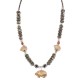 Carved Fetish Bear .925 Sterling Silver Certified Authentic Navajo Natural White Green and Red Jasper Hematite Native American Necklace 750209-7