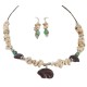 Carved Fetish Bear .925 Sterling Silver Hooks Certified Authentic Navajo White Howlite Red Jasper Native American Set 750209-4-18252-6