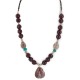 Certified Authentic .925 Sterling Silver Navajo Natural Turquoise Red Jasper Native American Necklace  750208-7