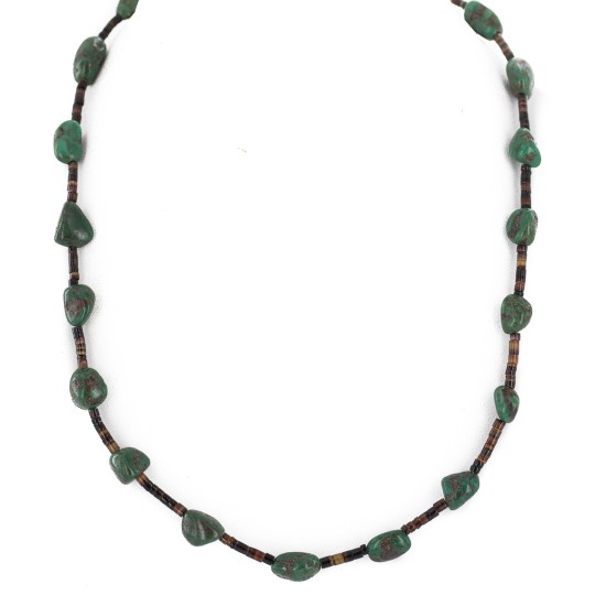 Certified Authentic Navajo .925 Sterling Silver Natural Turquoise Native American Necklace 750210