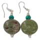 Navajo .925 Sterling Silver Hooks Certified Authentic Natural Turquoise Blood Stone Native American Dangle Earrings 18251-5 Navajo .925 Sterling Silver Hooks Certified Authentic Natural Turquoise Blood Stone Native American Dangle Earrings 18251-5