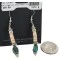 Navajo .925 Sterling Silver Hooks Natural Turquoise Melon Shell Native American Dangle Earrings 18252-1