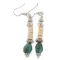 Navajo .925 Sterling Silver Hooks Natural Turquoise Melon Shell Native American Dangle Earrings 18252-1