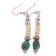 Navajo .925 Sterling Silver Hooks Certified Authentic Natural Turquoise Melon Shell Native American Dangle Earrings 18252-1