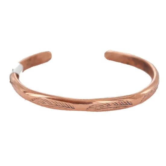 Navajo Feather Handmade Pure Copper Native American Baby Bracelet 13146-4 Navajo Feather Handmade Pure Copper Native American Baby Bracelet 13146-4