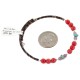 Navajo Certified Authentic Natural Coral Pink Quartz Heishi Native American Adjustable Wrap Bracelet 13151-39