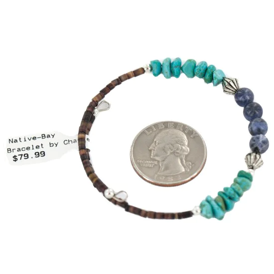 Navajo Natural Heishi Lapis Native American Adjustable Wrap Bracelet 13151-20 Navajo Natural Heishi Lapis Native American Adjustable Wrap Bracelet 13151-20