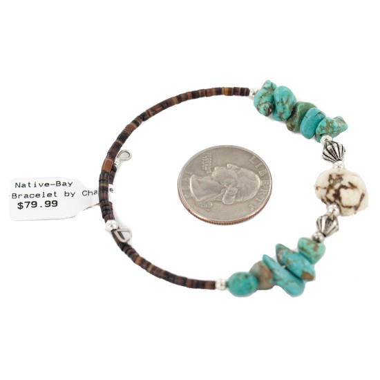 Navajo Certified Authentic White Howlite Heishi Native American Adjustable Wrap Bracelet 13151-31