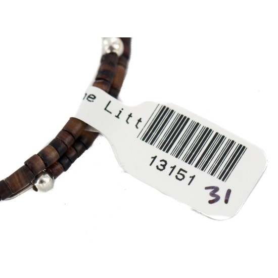 Navajo Certified Authentic White Howlite Heishi Native American Adjustable Wrap Bracelet 13151-31