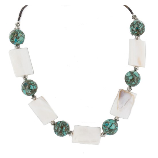 .925 Sterling Silver Certified Authentic Navajo Natural Mother of Pearl Native American Necklace 750213 .925 Sterling Silver Certified Authentic Navajo Natural Mother of Pearl Native American Necklace 750213