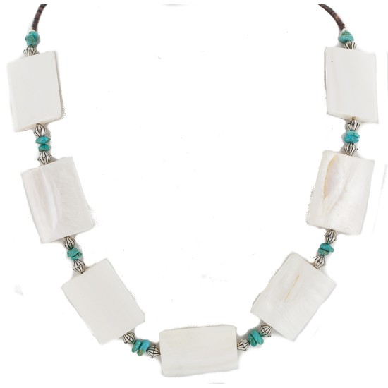.925 Sterling Silver Certified Authentic Navajo Natural Turquoise Mother of Pearl Native American Necklace 750213-1 .925 Sterling Silver Certified Authentic Navajo Natural Turquoise Mother of Pearl Native American Necklace 750213-1