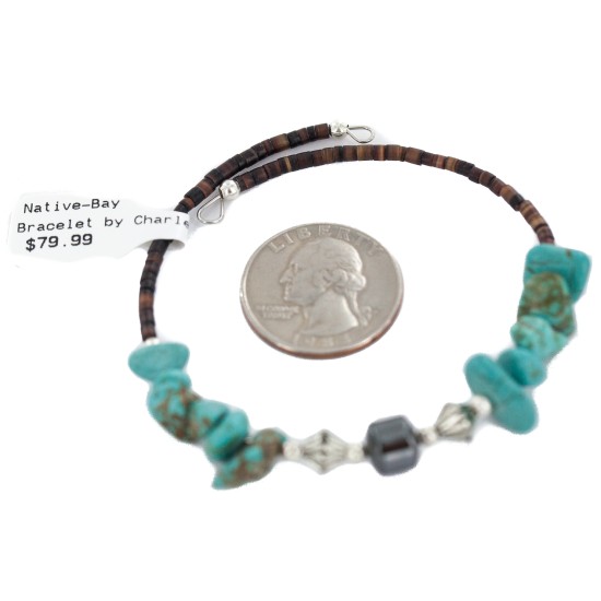 Navajo Certified Authentic Natural Hematite Heishi Native American Adjustable Wrap Bracelet 13151-26