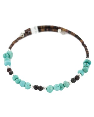 Navajo Certified Authentic Natural Red Jasper Heishi Native American Adjustable Wrap Bracelet 13151-32