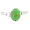 .925 Sterling Silver Navajo Certified Authentic Handmade Natural Gaspeite Native American Ring Size 3 1/2 24500-2