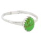 .925 Sterling Silver Navajo Certified Authentic Handmade Natural Gaspeite Native American Ring Size 5 1/2 24500-6