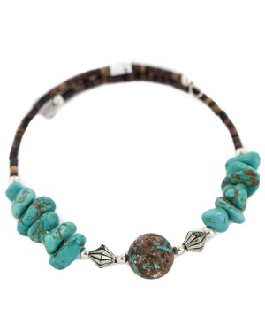 Certified Authentic Navajo Natural Heishi Native American Adjustable Wrap Bracelet 13151-14