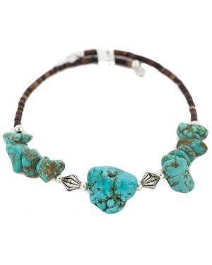 Navajo Certified Authentic Natural Heishi Native American Adjustable Wrap Bracelet 13151-11