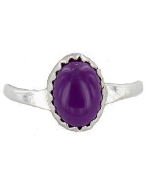 .925 Sterling Silver Navajo Certified Authentic Handmade Natural Sugilite Native American Ring Size 6 24506-5