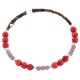 Navajo Certified Authentic Coral Natural Pink Quartz Heishi Native American Adjustable Wrap Bracelet 13151-1