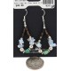 Certified Authentic .925 Sterling Silver Hooks Natural Turquoise Opalite Heishi Hoop Native American Dangle Earrings 18263-37