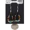 Certified Authentic .925 Sterling Silver Hooks Natural Turquoise Tigers Eye Heishi Hoop Native American Dangle Earrings 18263-14