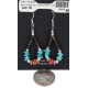 Certified Authentic .925 Sterling Silver Hooks Coral Natural Turquoise Heishi Hoop Native American Dangle Earrings 18263-20 Certified Authentic .925 Sterling Silver Hooks Coral Natural Turquoise Heishi Hoop Native American Dangle Earrings 18263-20