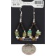 Certified Authentic Navajo .925 Sterling Silver Hooks Natural Turquoise Tigers Eye Heishi Hoop Native American Dangle Earrings 18263-22