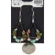 .925 Sterling Silver Hooks Natural Turquoise Green Jasper Heishi Hoop Native American Dangle Earrings 18263-24 .925 Sterling Silver Hooks Natural Turquoise Green Jasper Heishi Hoop Native American Dangle Earrings 18263-24