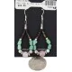 .925 Sterling Silver Hooks Natural Turquoise Pink Quartz Heishi Hoop Native American Dangle Earrings 18263-28 .925 Sterling Silver Hooks Natural Turquoise Pink Quartz Heishi Hoop Native American Dangle Earrings 18263-28