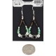Certified Authentic Navajo .925 Sterling Silver Hooks Natural Turquoise Hematite Heishi Hoop Native American Dangle Earrings 18263-39