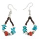 Certified Authentic .925 Sterling Silver Hooks Coral Natural Turquoise Heishi Hoop Native American Dangle Earrings 18263-20 Certified Authentic .925 Sterling Silver Hooks Coral Natural Turquoise Heishi Hoop Native American Dangle Earrings 18263-20